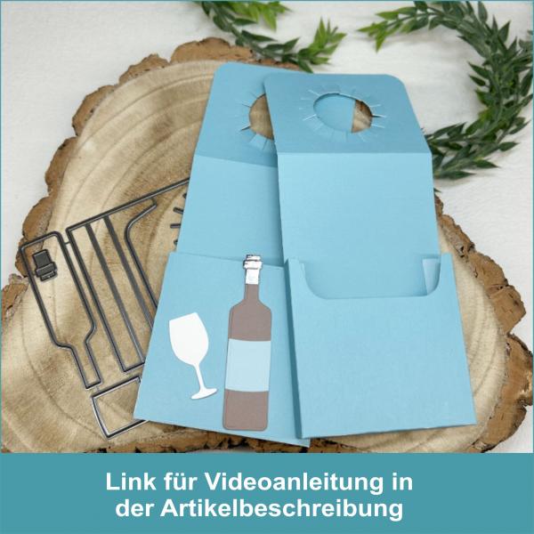 Flaschenhänger Wein - Stanzschablone